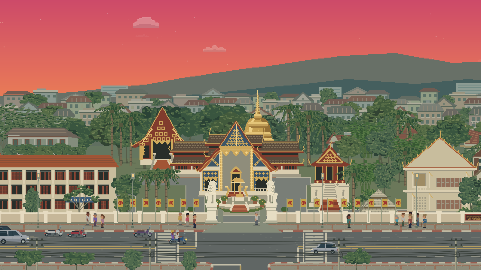 Vista previa en pixel art de la escena Chiang Mai — Wat Phra Singh.